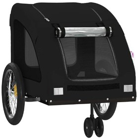 Reboque bicicleta p/ animais tecido oxford/ferro preto