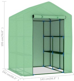 Estufa com prateleiras 143x143x195 cm aço