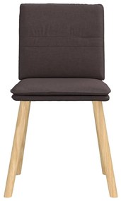 Cadeiras de jantar 4 pcs tecido castanho-escuro