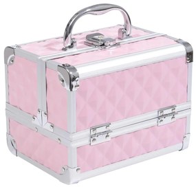 HOMCOM Estojo Maquilhagem Organizador Cosméticos Profissional Compacto 20x15x15cm Rosa Estilo Elegante Prático | Aosom Portugal