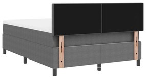 Cama Box Spring com Colchão Cinza 160x200 cm Tecido de Veludo