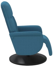 Cadeirão reclinável com apoio de pés veludo azul