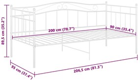 Sofá-cama 90x200 cm metal branco
