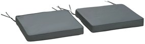 Outsunny Conjunto de 2 Almofadas de Cadeira de Jardim Externa Assento Removíveis Enchimento 5 cm Poliéster 45x45 cm Cinza Escuro | Aosom Portugal