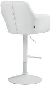 Banco de bar Natoma em couro sintético com estrutura branca 97-118 x 57 x 59 cm Branco