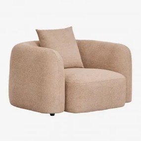 Cadeirão Em Chenille Coco Tecido De Chenille Espesso Castanho Latte - Sklum