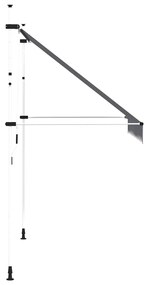 Toldo retrátil manual 250 cm riscas azuis e brancas