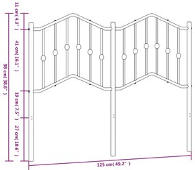 Cabeceira de cama 120 cm metal preto