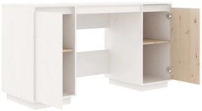 Secretária 140x50x75 cm madeira de pinho maciça branco