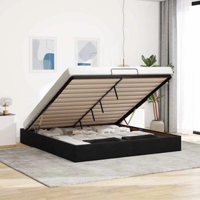 vidaXL Estrutura de cama otomana sem colchão 160x200 cm veludo preto
