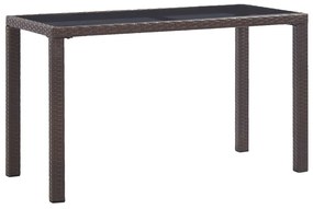 vidaXL Mesa de jardim 123x60x74 cm vime PE castanho