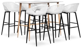 vidaXL 7 pcs conjunto de bar branco