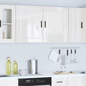 Armários parede cozinha 2 pcs Porto branco brilhante