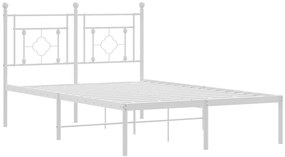 Estrutura de cama com cabeceira 120x200 cm metal branco
