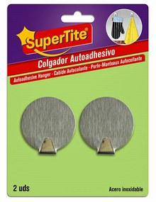 Cabide Adesivo Supertite Inox Pack 2