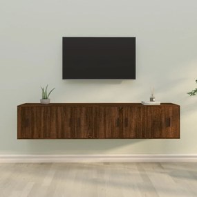vidaXL Conjunto móveis de TV 4pcs madeira processada carvalho castanho