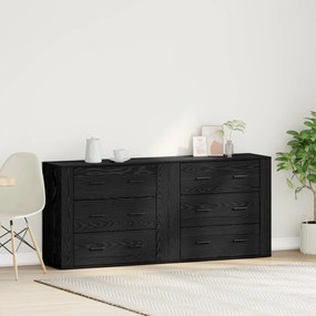 Buffets 2 pcs Carvalho Preto Madeira Engenheirada