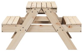 Mesa de piquenique para crianças 88x97x52 cm pinho maciço