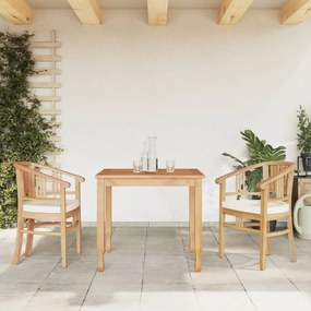 vidaXL 3 pcs conjunto de jantar para jardim madeira de teca maciça