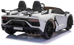 Carro elétrico para crianças Lamborghini Aventador 12V 2 Lugares, portas de abertura vertical, motor 2 x 12V, bateria de 12V, controle remoto de 2,4 G
