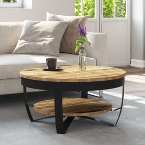 vidaXL Mesa de centro madeira de mangueira maciça áspera 65x32 cm
