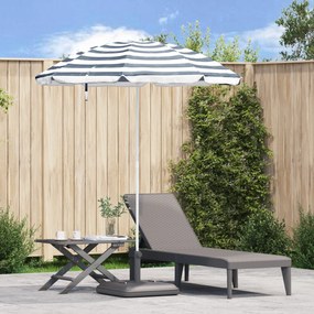 Parasol de Praia vidaXL com Pau de Metal Azul e Branco 161x193 cm em Poliéster