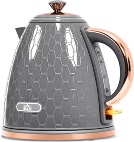 HOMCOM Chaleira, 2200W, Visor, Filtro, Fervura Rápida, Cinza | Aosom Portugal