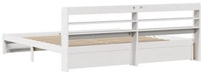Estrutura de cama c/ cabeceira sem colchão 200x200 cm branco