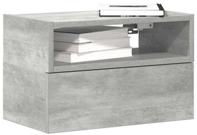 Mesas de cabeceira de parede 2pcs 45x26x28,5cm cinzento cimento