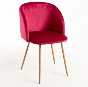 Cadeira Velt Veludo - Vermelho