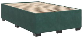 Cama boxspring com colchão 120x200 cm veludo verde-escuro