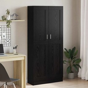 vidaXL Gabinete de Livros Carvalho preto 82.5 x 30.5 x 185 cm