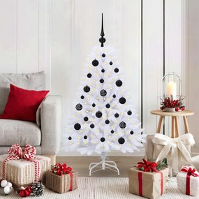 vidaXL Árvore de Natal Articulada Artificial Branco 120 cm PVC e Aço