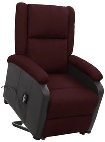 vidaXL Poltrona elevatória tecido roxo