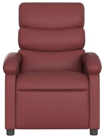 Poltrona massagens reclin. elétrica couro artif. vermelho-tinto