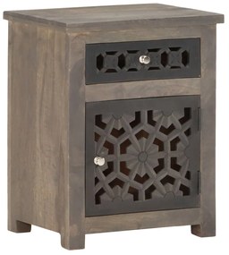 288101 vidaXL Mesa de cabeceira 40x30x50 cm madeira de mangueira maciça