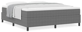 Cama Box com Colchão - Cinza Claro, Super King, Tecido de Cotele