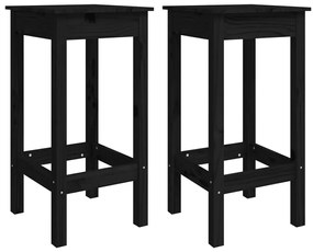 5 pcs conjunto de bar pinho maciço preto