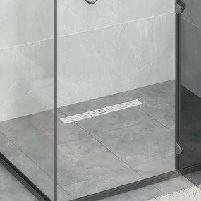 vidaXL Dreno de Chuveiro com Design de Linha Prateado 60 cm