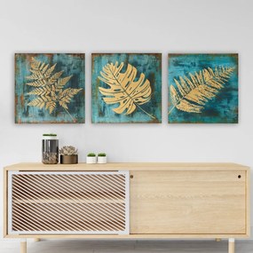 Pintura Decorativa em Tela 3P5777 – Multicolor – 30 x 30 cm (3 Peças)