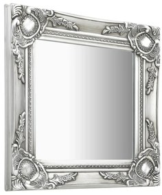 Espelho de parede estilo barroco 40x40 cm prateado