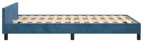 Estrutura de cama c/ cabeceira 120x190 cm veludo azul-escuro