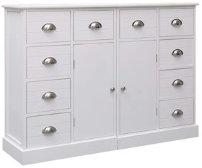 Aparador com 10 gavetas 113x30x79 cm madeira branco