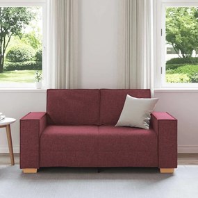 Sofá de 2 lugares, cor vinho, 120 cm, tecido