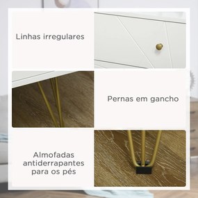 HOMCOM Cómoda de Quarto Moderna Cómoda de Madeira com 4 Gavetas e Pés