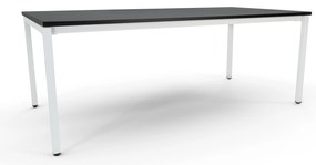 Mesa de Reunião 2400x1200mm - Alfa Branco/Preto