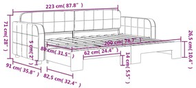 Sofá-cama com gavetão 80x200 cm veludo preto