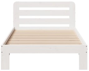 Cama sem colchão 90x200 cm madeira de pinho maciça branco