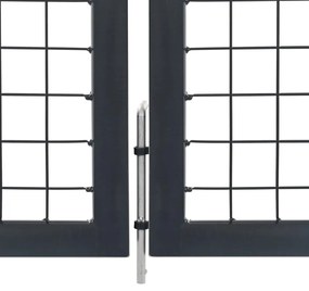 Portão de jardim com postes 350x120 cm aço antracite