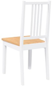Cadeiras de jantar 2 pcs madeira de seringueira maciça branco